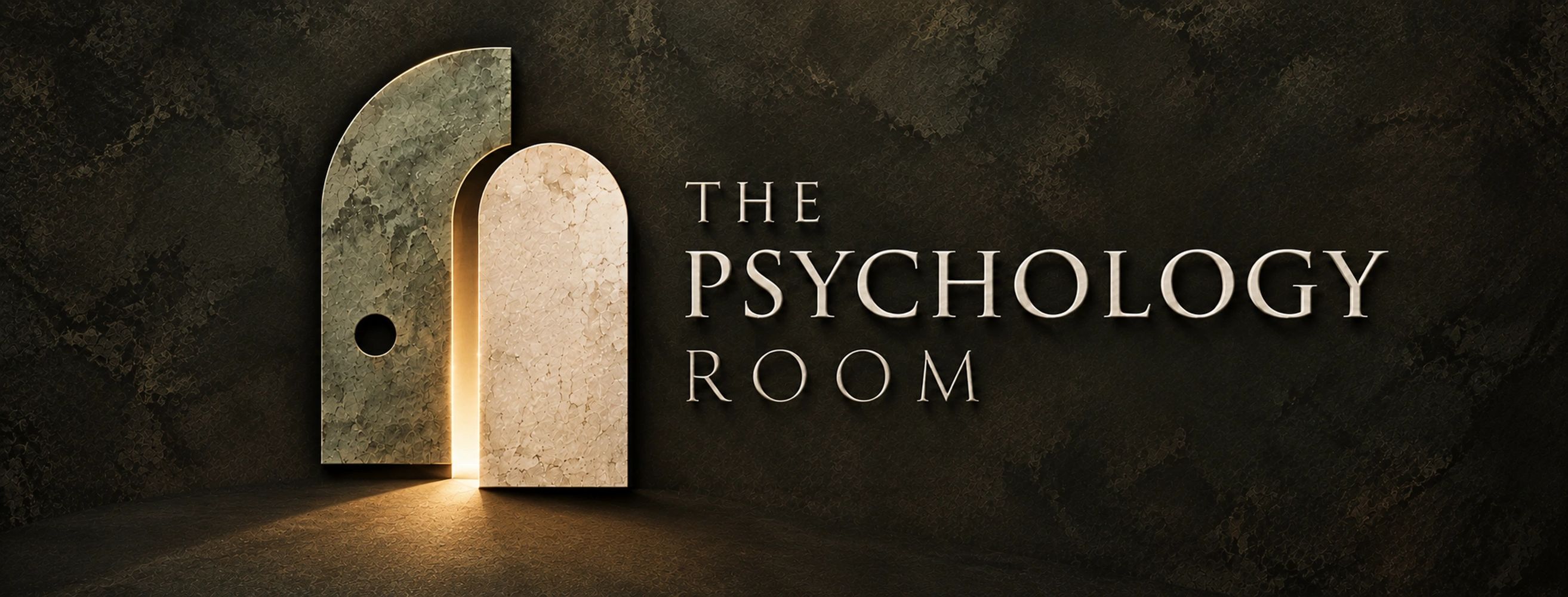 The Psychology Room logo with an illuminated open doorway