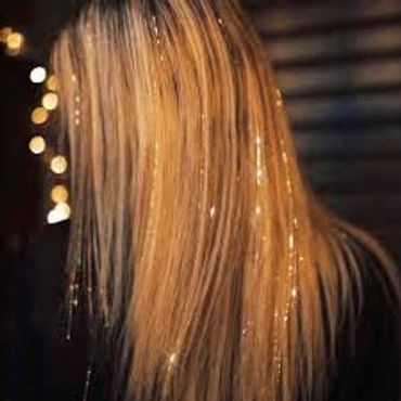 blonde fairy hair, glitter hair extensions, sparkle hair 