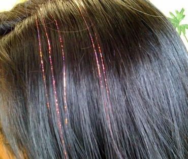 pink fairy hair, glitter hair extensions, sparkle hair 
