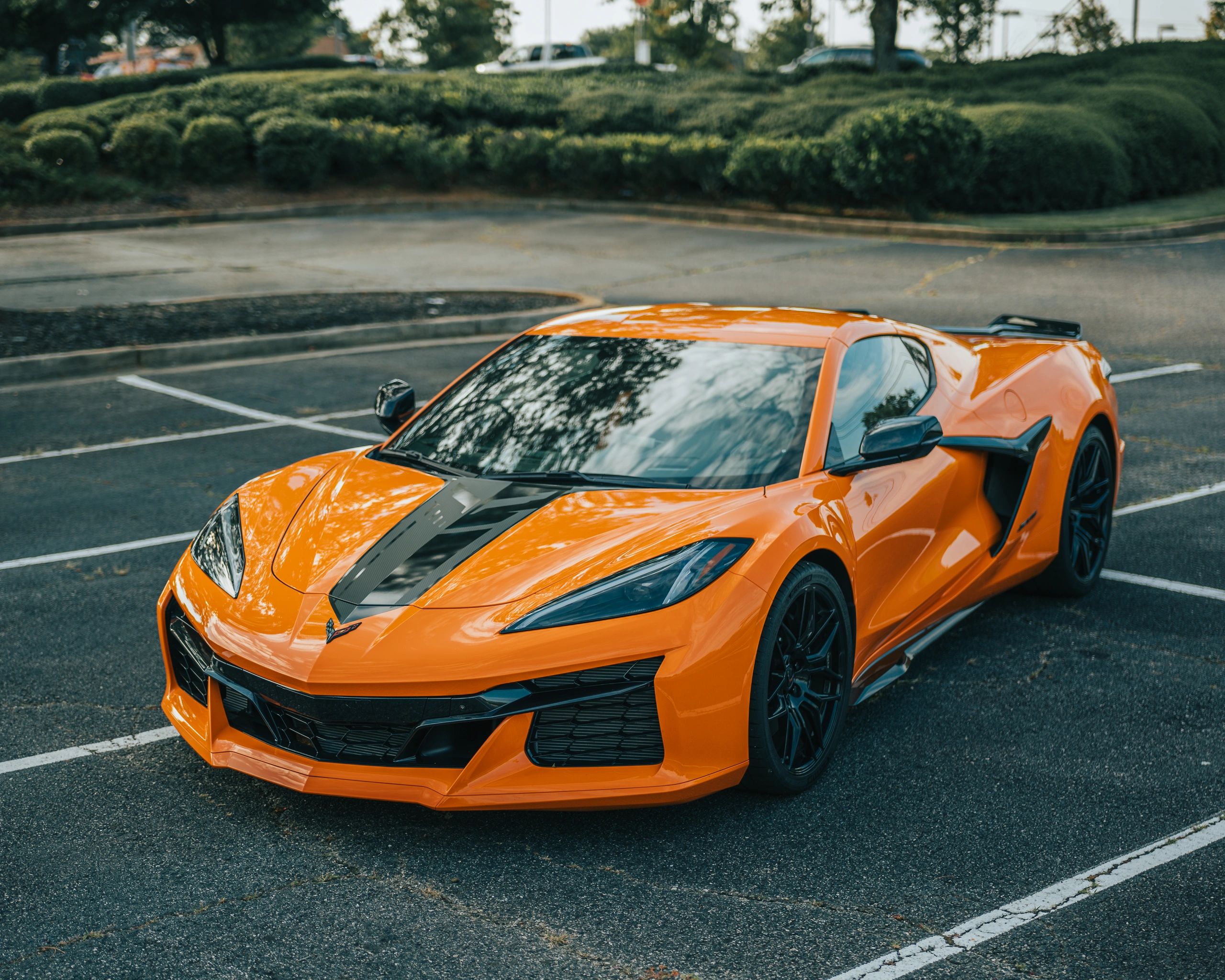 Orange C8 Corvette Z06 at Wolfpen in Roswell, Georgia