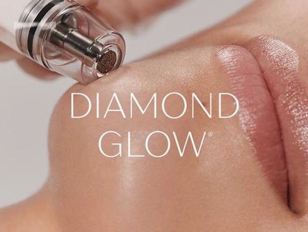 DiamondGlow treatment on a person's face.