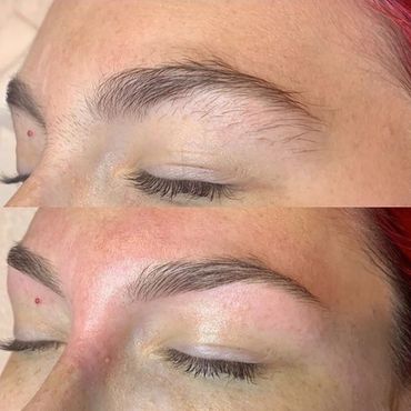 Close-up of eyes with makeup.