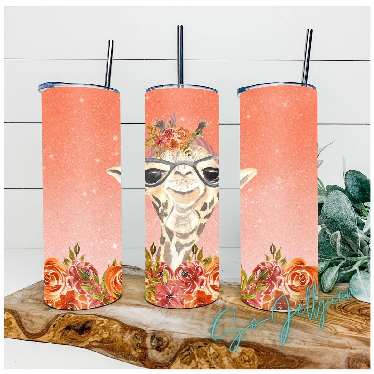 Pretty Giraffe Tumbler – Red Sonya Creations