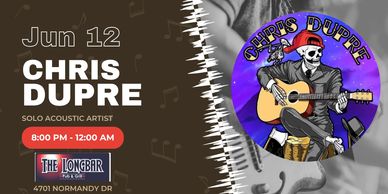 Event poster for Chris Dupre live at The Longbar on June 12.