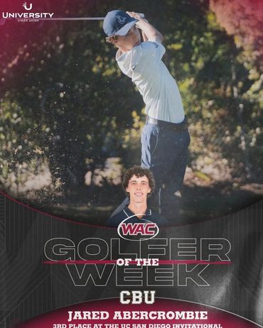 Jared Abercrombie named WAC Golfer of the Week with 3rd place at UC San Diego Invitational.