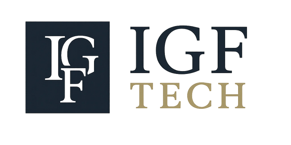 A professional logo for IGF Tech LLC, a public safety, public health, and philanthropy advisory co.