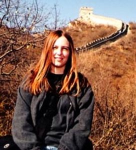 Frieda Woods at the Great Wall of China in Beijing