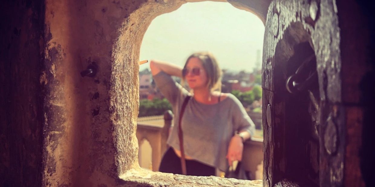Sex coach viewed through a window