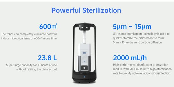 Disinfection robot sterilization features