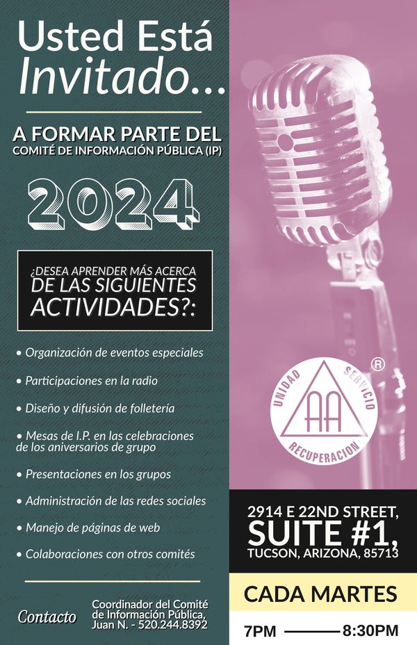 Convocatoria de servidores de confianza para el comité de Información Pública (IP) de AA.