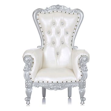 KIDS SILVER THRONE CHAIR
