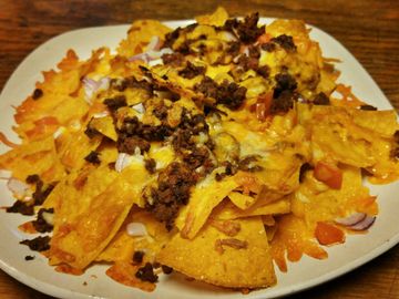 Macho Nachos on a plate