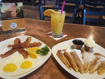 French toast breakfast on 2 plates