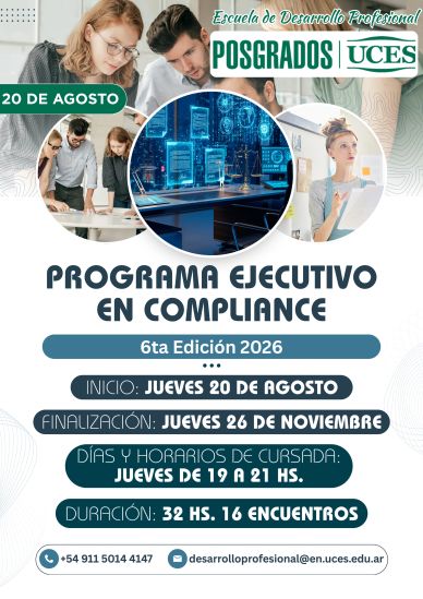 Anuncio del Programa Ejecutivo en Compliance de UCES.