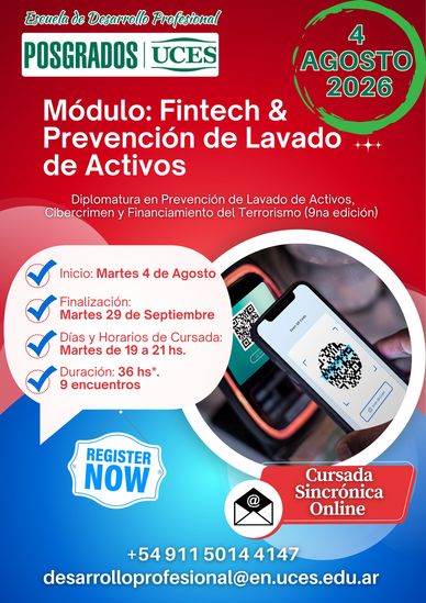 Anuncio de un módulo sobre Fintech y prevención de lavado de activos.