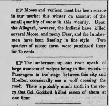 Bangor Daily Whig 1842 - Allagash
