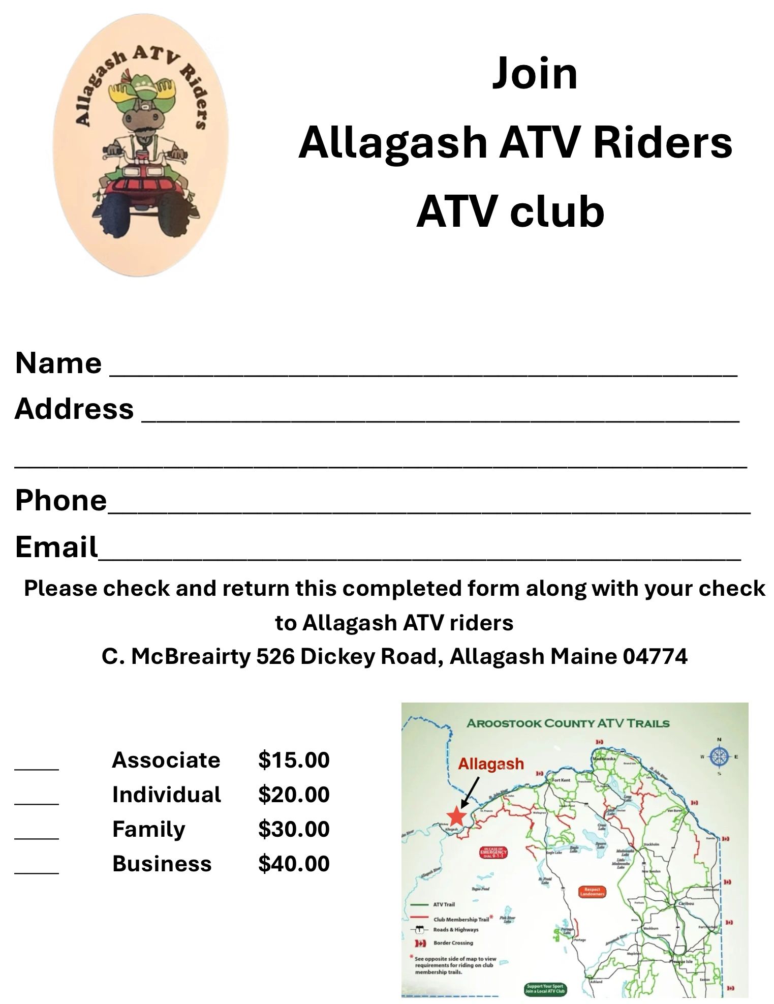Join Allagash ATV Riders Today!