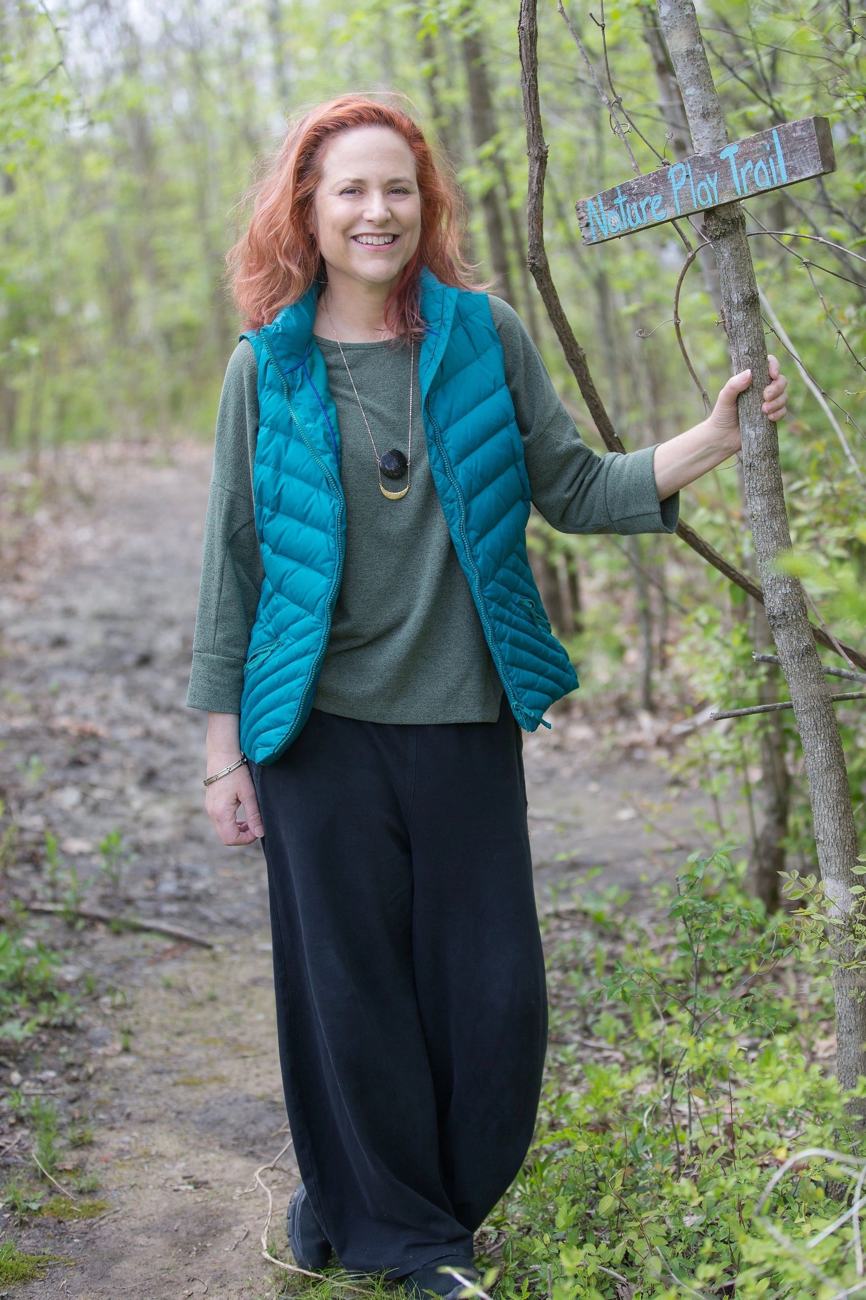 Larkin on "Play Trail" in Shelby Park in Nashville.