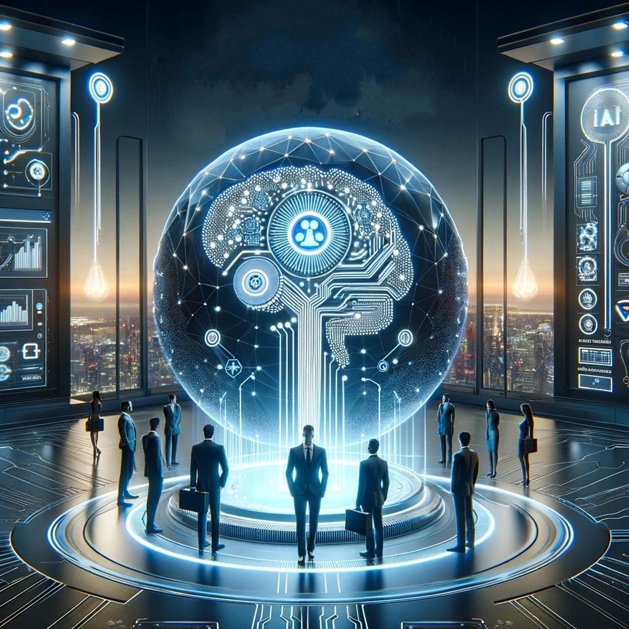 Sales professionals and AI Engineers gathered around on central client understanding their needs