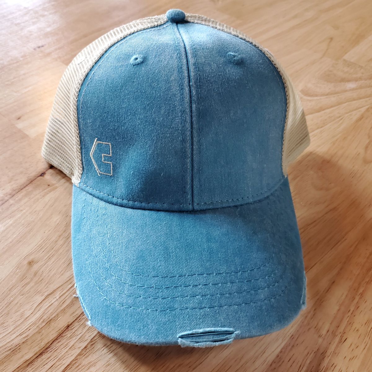 Blue Distressed Trucker Hat
