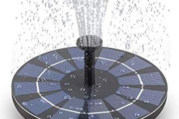 Gocheer Solar fountain Pump, Garden Solar Water Pump Panel Kit Free Standing Floating with 4 Spray H