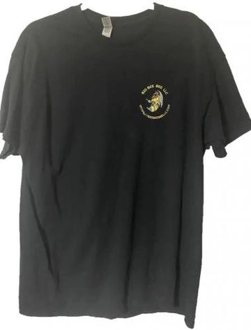 Big Bee Bee LLC embroidered short sleeved shirt, black, medium 