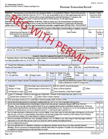 ATF Form 4473 for firearm transfers