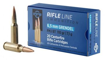 PPU PP6GF Standard Rifle 6.5 Grendel 110 Gr Full Metal Jacket Boat Tail (FMJBT) 20 Round Box