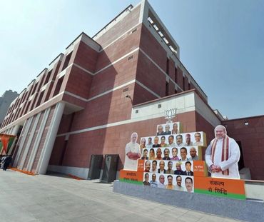 Stone cladding clamps supplied by AFT at BJP BHAVAN, DELHI. New BJP headquarter.