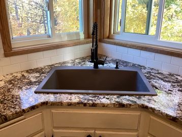 Custom Hole Cut in Granite for New Sink