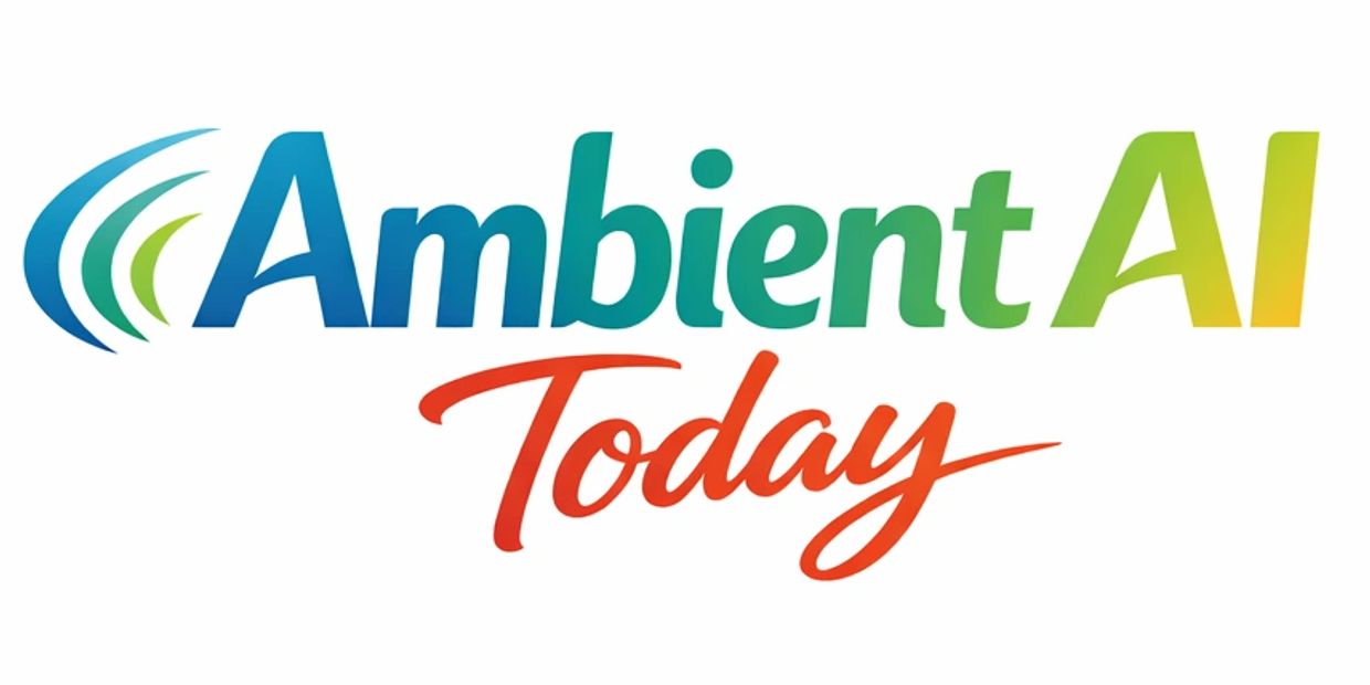 Logo of Ambient AI Today with colorful text and wave design.