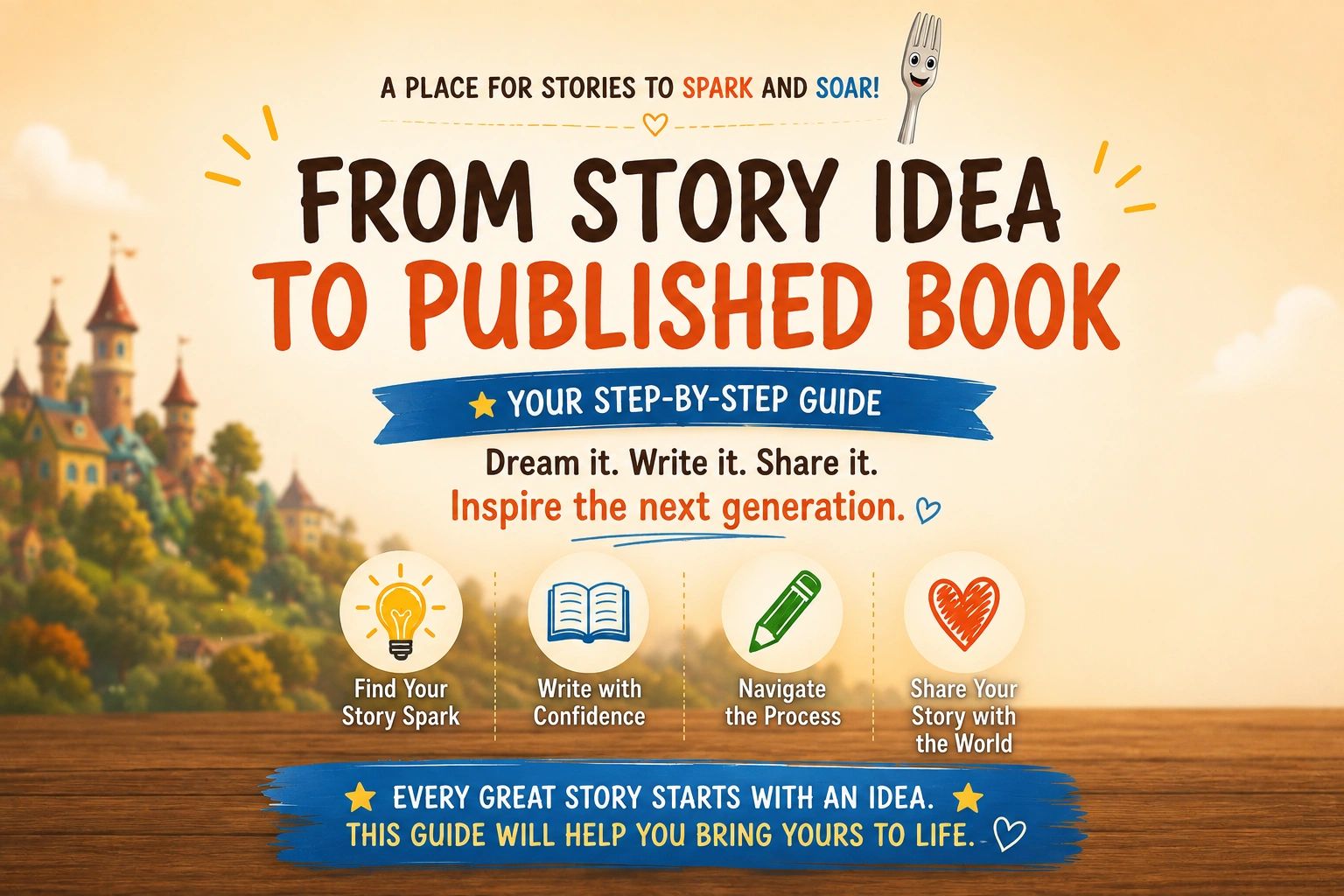 Step-by-step guide from story idea to published book.