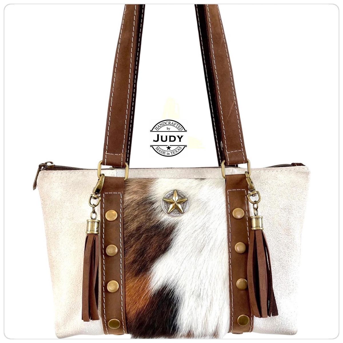 Light brown cowhide leather purse – Texassunsetboutique