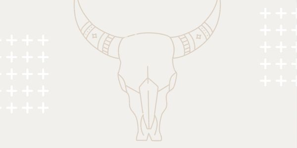 Drawing of bohemian bull skull logo