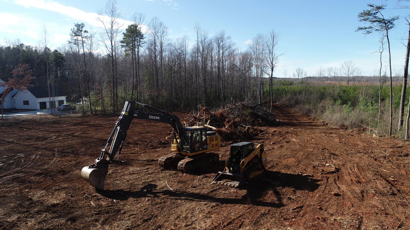 Clearing machinery at work