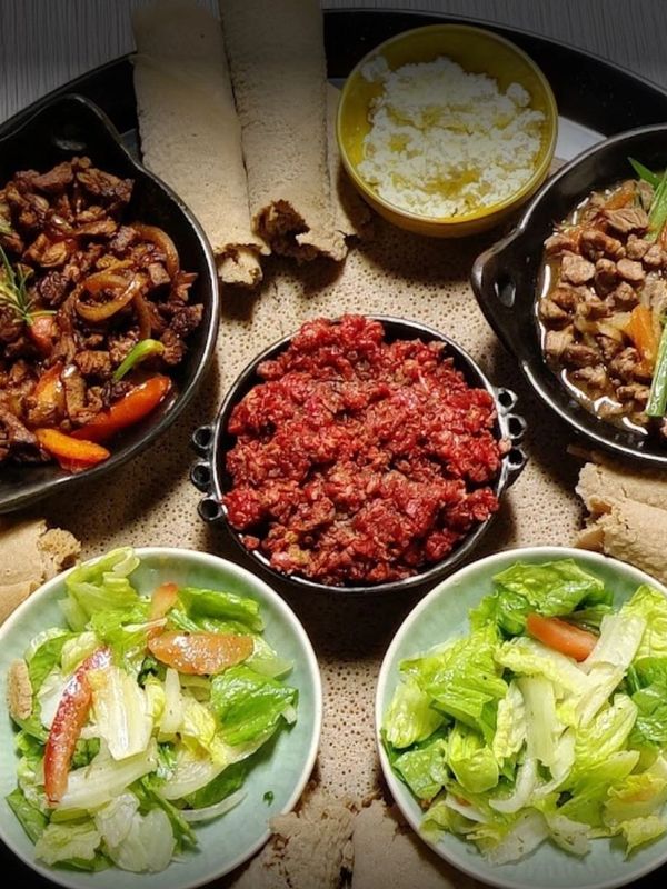 Traditional Ethiopian platter