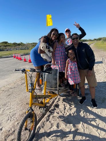 A family taking group picture