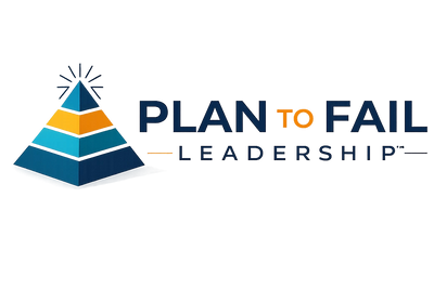 Colorful pyramid logo with "Plan to Fail Leadership" text.