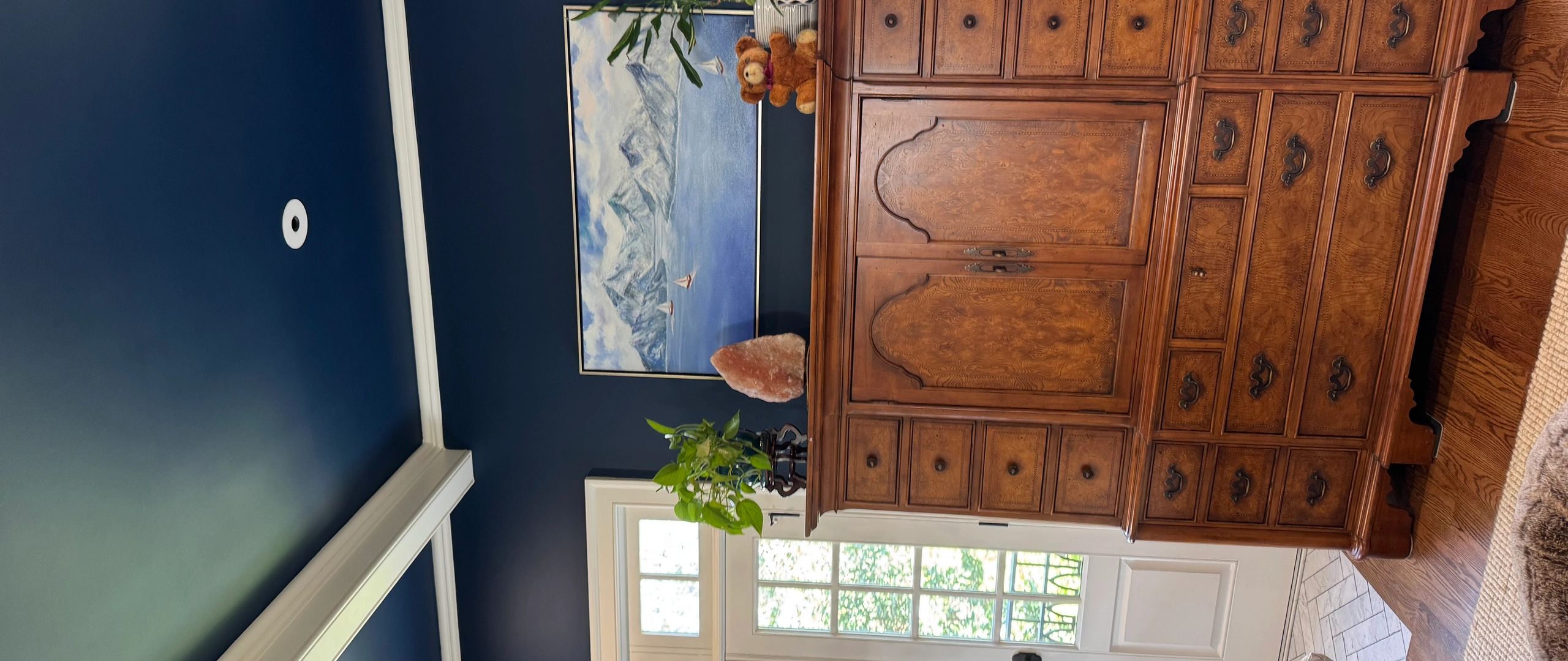 Bold Bedroom Blue With Soft White Trim Sherwin Williams