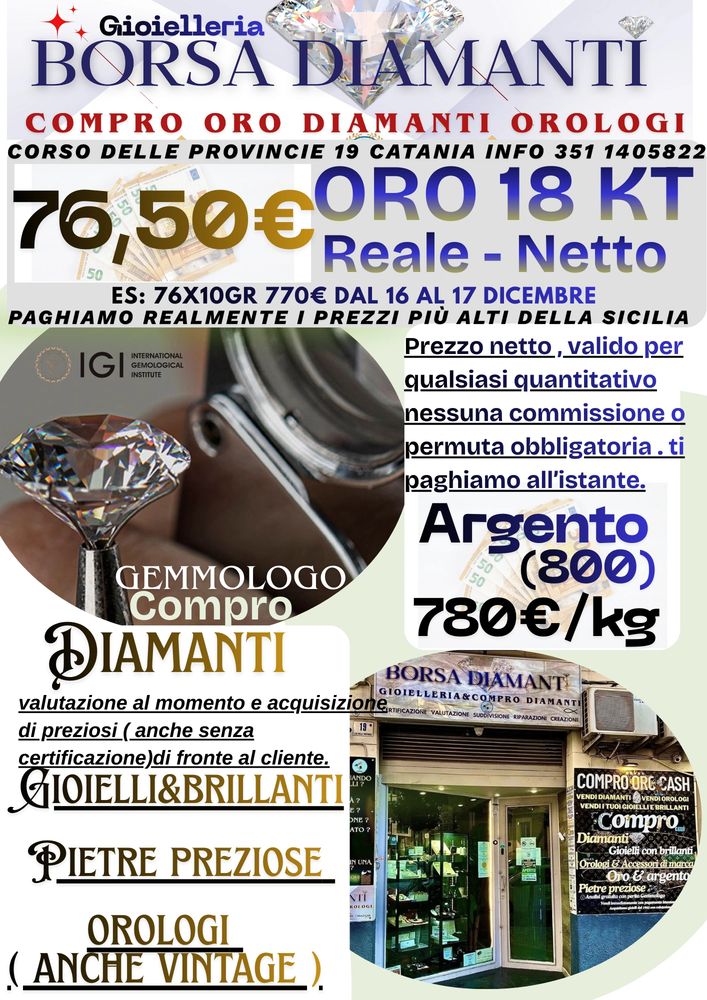 Compro oro Catania.