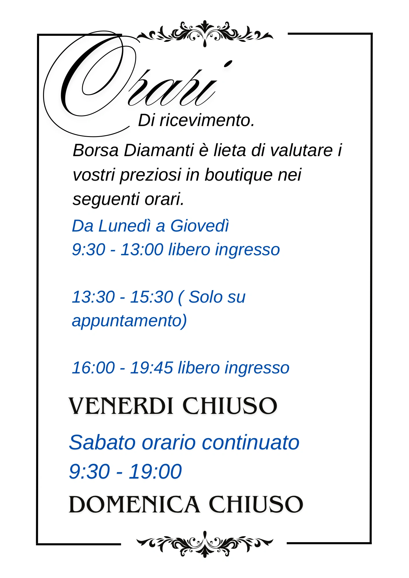 compro oro catania orari di lavoro.