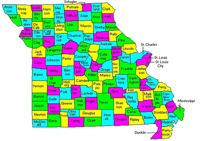 Franklin County, St. Louis County, Gasconade County, Warren County, Crawford County in Missouri
