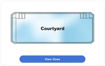 A rectangular swimming pool labeled 'Courtyard' with a blue color.