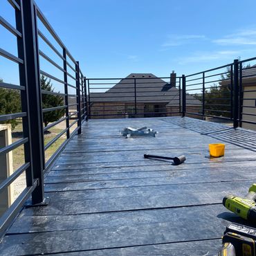 Container home rooftop deck