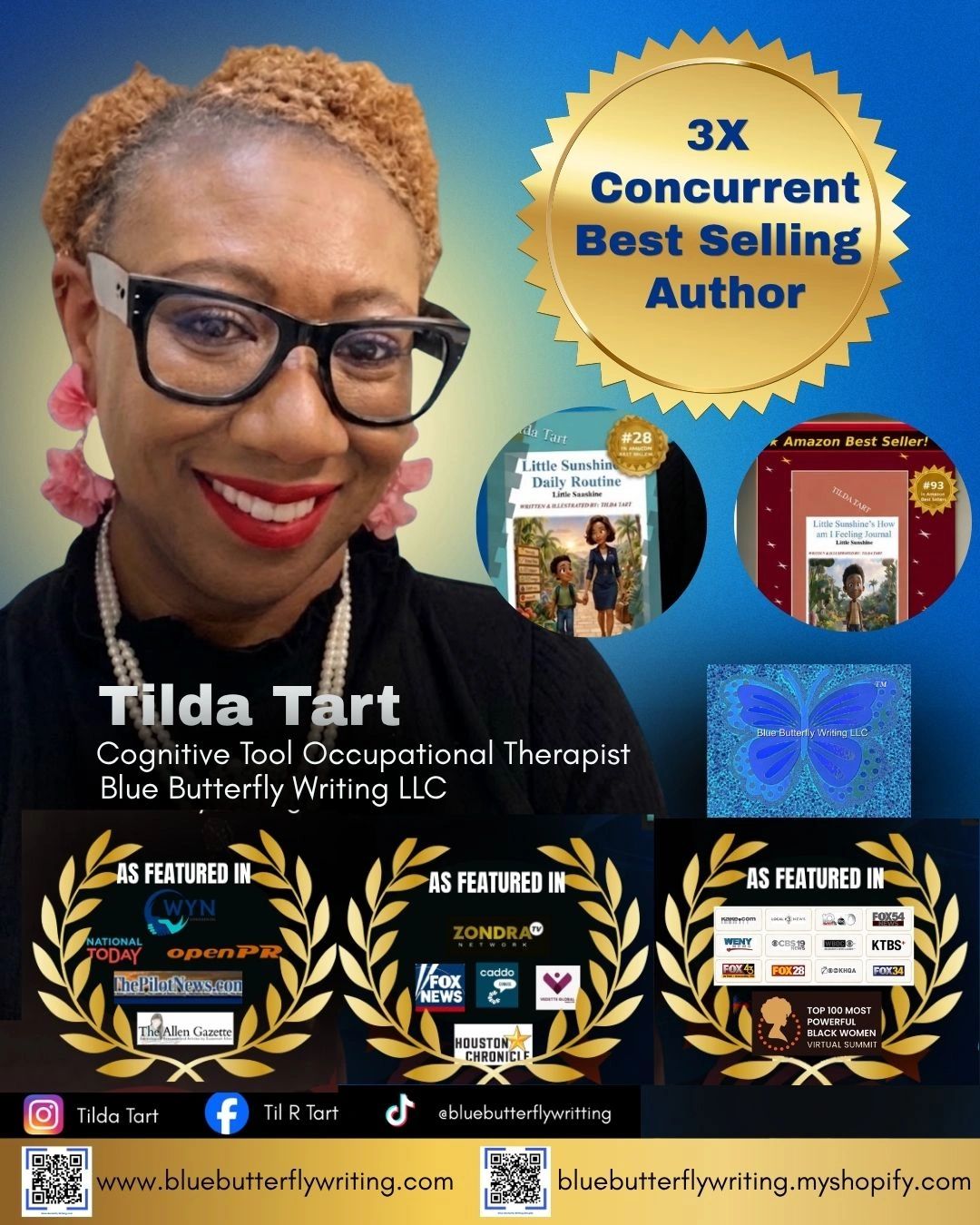 Portrait of Tilda Tart, cognitive tool occupational therapist and bestselling author.