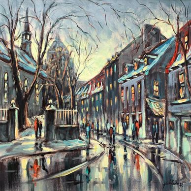 tableau de gérard boulanger à la belle galerie de vieux port de québec