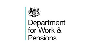 Logo of the UK Department for Work & Pensions with royal emblem.