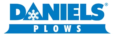 Blue Daniels Plows logo with a snowflake in the letter A.