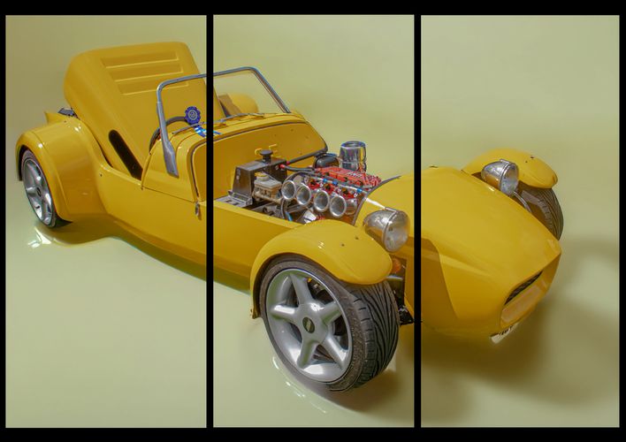 Taken at Towneley Park Classic Car Show.  AI Background fill used