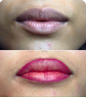 Lip liner tattoo